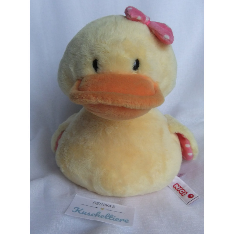 Nici - Plüschtier - Ente Bootch mit kleiner Schleife am Köpfchen ohne Geräusch - ca. 20 cm hoch und ca. 20 cm lang