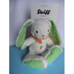 Steiff - Plüschtier - Hase Hannes weiß/grün mit Schal orange - ca. 22 cm groß - Schlenker