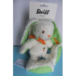 Steiff - Plüschtier - Hase Hannes weiß/grün mit Schal orange - ca. 22 cm groß - Schlenker