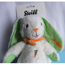 Steiff - Plüschtier - Hase Hannes weiß/grün mit Schal orange - ca. 22 cm groß - Schlenker