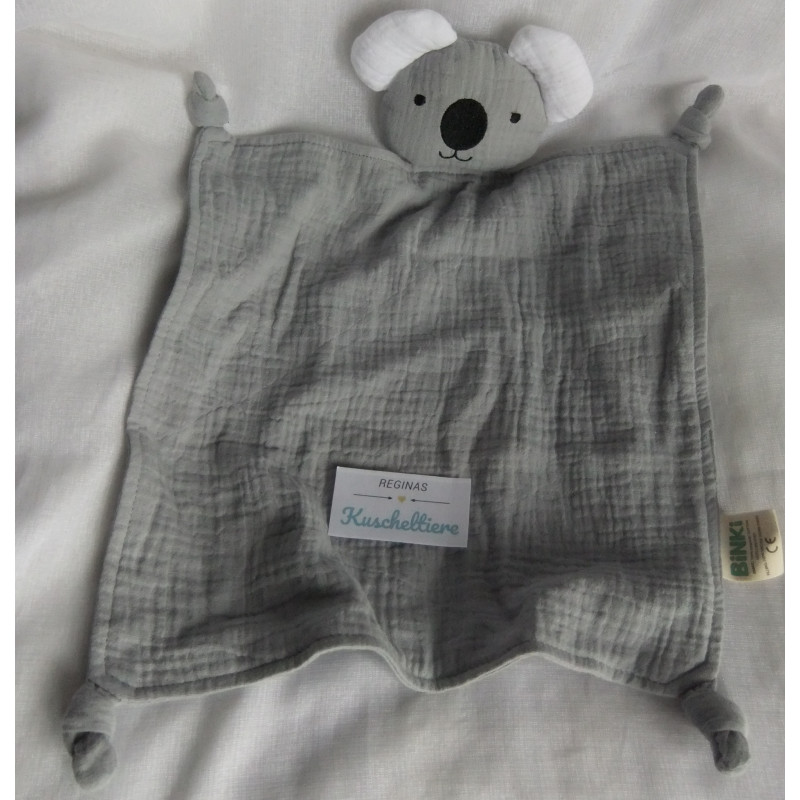 Binki - Schmusetuch - Baumwolle - Koala - grau, weiß - ca. 42 cm lang
