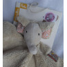 Moulin Roty - Schmusetuch - Les Papoums - Elefant beige, orange mit Schnullerhalter - ca. 22 cm lang
