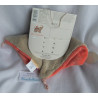 Moulin Roty - Schmusetuch - Les Papoums - Elefant beige, orange mit Schnullerhalter - ca. 22 cm lang