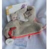 Moulin Roty - Schmusetuch - Les Papoums - Elefant beige, orange mit Schnullerhalter - ca. 22 cm lang