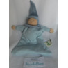 Alana - Schmusetuch - Wichtel / Zwerg - hellblau mit weißen Sternchenmotiven - ca. 19 cm lang