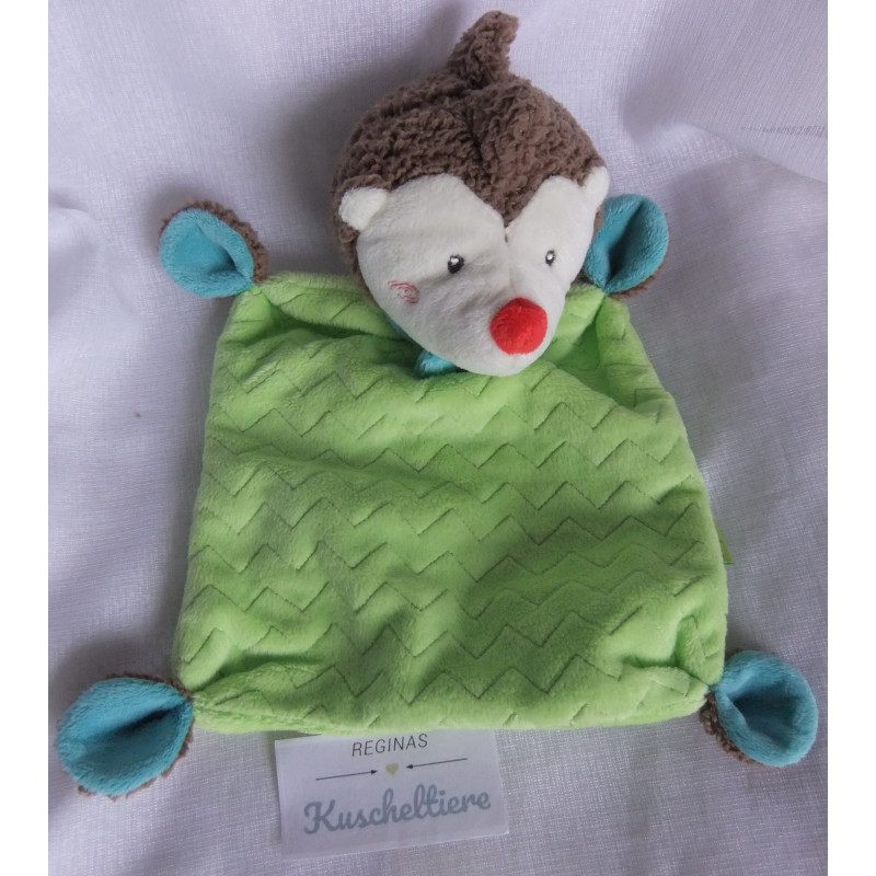 Babydream - Schmusetuch - Igel mit Fliege - grün/blau - ca. 25 cm lang