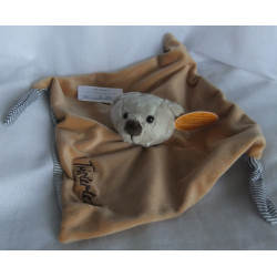 Mathias Pamer GmbH - Schmusetuch - Bär mit Halstuch - Trösterteddy - brauntöne - ca. 28 cm x 28 cm groß