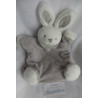 Maximo - Handpuppe - Hase grau/wollweiß mit Halstuch grau - Knistergeräusch - ca. 28 cm lang