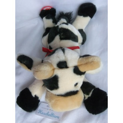 Sigikid - Plüschtier - Red Friends - Kuh beige/braun/schwarz mit rotem Halstuch und roter Pfote  - ca. 35 cm groß - liegend