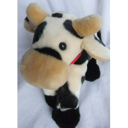 Sigikid - Plüschtier - Red Friends - Kuh beige/braun/schwarz mit rotem Halstuch und roter Pfote  - ca. 35 cm groß - liegend