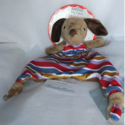 Spiegelburg - Schmusetuch - Hund/Dackel - braun, bunt gestreift - ca. 25 cm lang