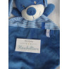 Nicotoy - Schmusetuch - Hund - blau/blau-weiß gestreift - ca. 30 cm lang