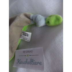 Fashy - Little Stars - Schmusetuch - Schaf - braun, grün mit hellblau-weiß gestreiftem Schal - ca. 32 cm lang
