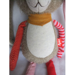 Sigikid - Kuscheltier Spielfigur - Patchwork Sweety Hase mit Halstuch - bunt - ca. 40 cm groß - Schlenker