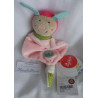 Sigikid - Schmusetuch - Dreieckstuch - Marienkäfer rosa/pink mit Halstuch Grüntöne - ca. 23 cm lang