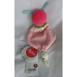 Sigikid - Schmusetuch - Dreieckstuch - Marienkäfer rosa/pink mit Halstuch Grüntöne - ca. 23 cm lang