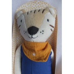 Maisons du Monde - Plüschtier - Tiger Rani mit Halstuch und Hose  -  ca. 40 cm groß - Schlenker
