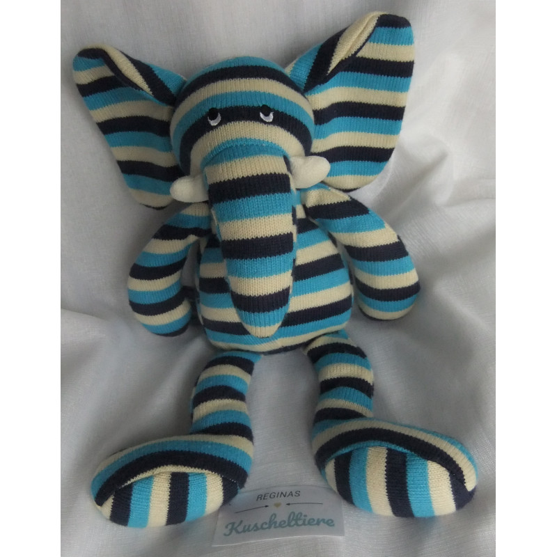 Little Jellycat - Spieltier - Strick - Elefant bunt gestreift - ca. 30 cm groß -Schlenker