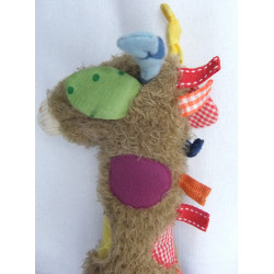 Sigikid - Plüschtier - Spieltier - Patchwork Sweety Giraffe mit bunten Kreisen - ca. 35 cm hoch und ca. 18 cm lang