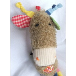 Sigikid - Plüschtier - Spieltier - Patchwork Sweety Giraffe mit bunten Kreisen - ca. 35 cm hoch und ca. 18 cm lang