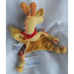 Sigikid - Schmusetuch - Giraffe gelb, bunte Streifen mit rotem Halstuch - ca. 25 cm lang