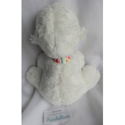 Pusblu - Plüschtier - Eisbär weiß mit buntem Schal - ca. 25 cm lang und ca. 17 cm hoch