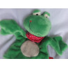 Sigikid - Schmusetuch/Handpuppe - Frosch grün, beige mit Halstuch rot mit Herzchen - ca. 32 cm lang - Schlenker
