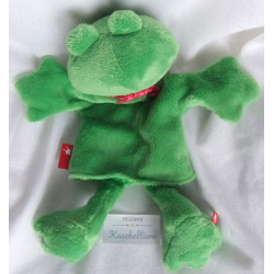 Sigikid - Schmusetuch/Handpuppe - Frosch grün, beige mit Halstuch rot mit Herzchen - ca. 32 cm lang - Schlenker
