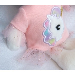 H&M - Plüschtier - Hase weiß mit Kleidchen Einhornapplikation - ca. 22 cm groß - Schlenker