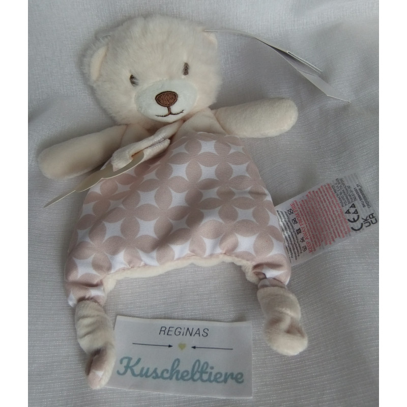 Pepco - Schmusetuch - Bär mit Schnullerband und Bauchtäschchen - creme, braun - ca. 20 cm lang