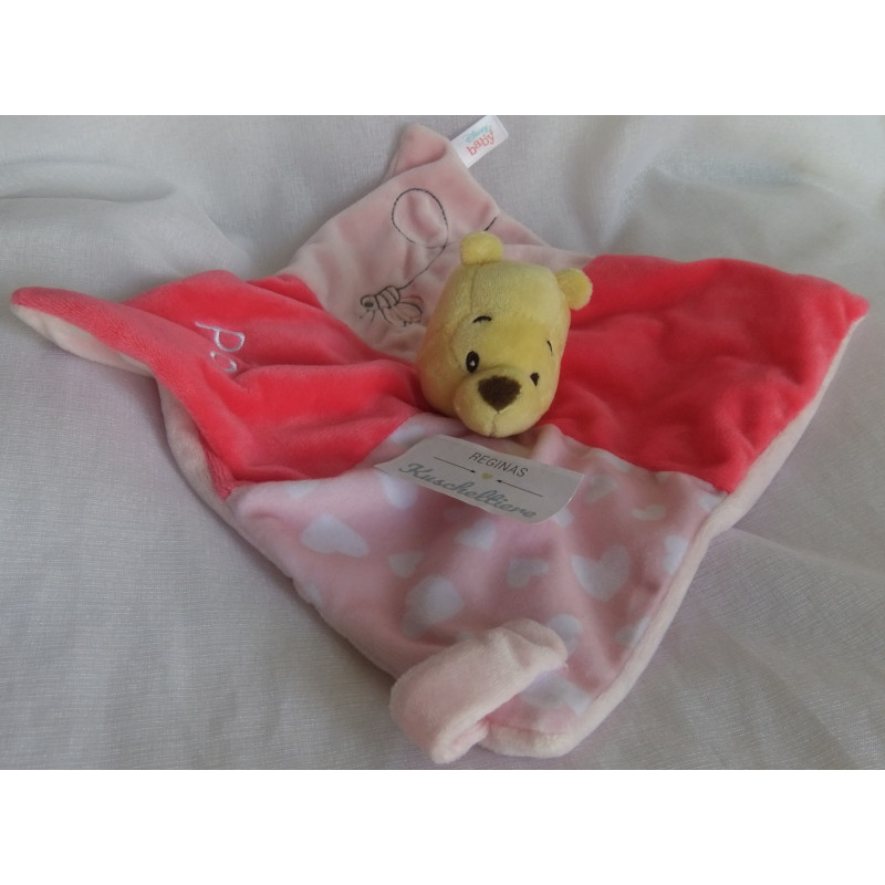 Netto - Disney - Schmusetuch - Winnie Pooh - rosatöne - mit Schnullerhalter - ca. 25 cm x 25 cm groß