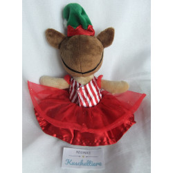 H&M - Plüschtier - Reh Rehkitz mit Nikolauskleidchen und Mütze - ca. 24 cm groß - Schlenker