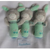 Pusblu -  Drei Stabquietschen Greiflinge - Esel - türkis, grau - ca. 14 cm groß