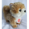 Teddy Hermann - Plüschtier - Hund Zwergspitz - braun, weiß - ca. 20 cm hoch und ca. 22 cm lang - stehend