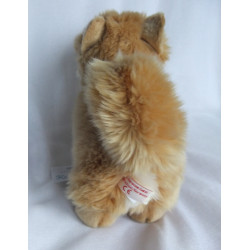 Teddy Hermann - Plüschtier - Hund Zwergspitz - braun, weiß - ca. 20 cm hoch und ca. 22 cm lang - stehend