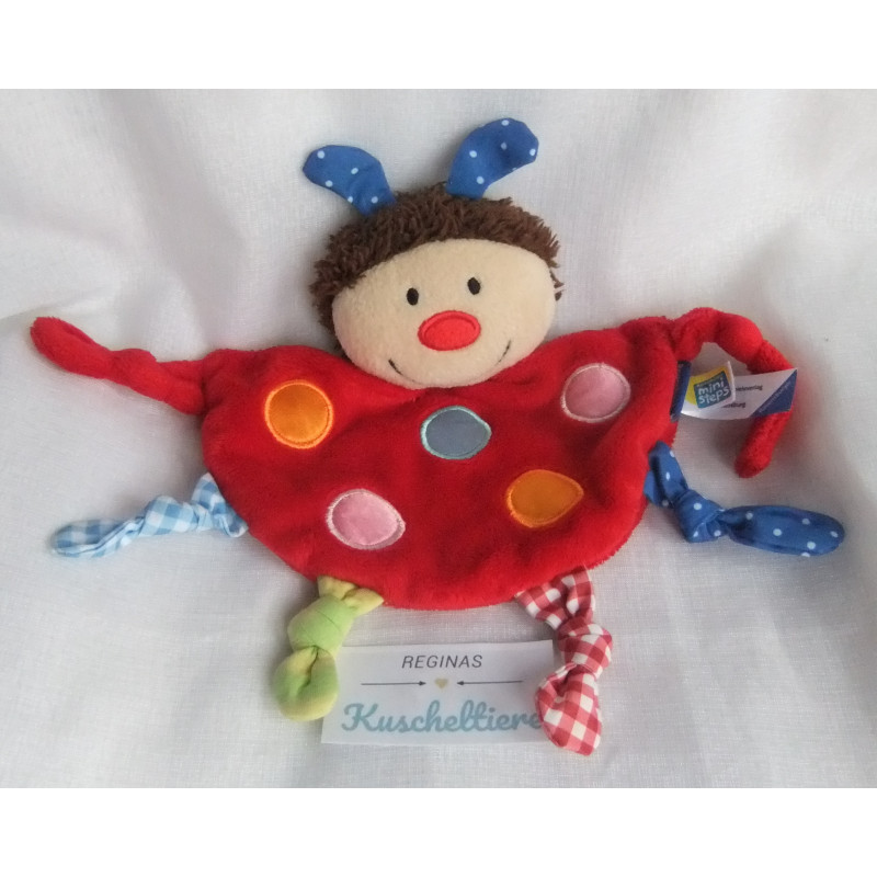 Ravensburger - MiniSteps - Schmusetuch - Käfer/Schmetterling mit Schnullerband - rot - ca. 18 cm lang