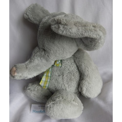Morgenroth - Spieltier - Plüschtier - Elefant grau mit karierter Schleife - ca. 40 cm groß - Schlenker