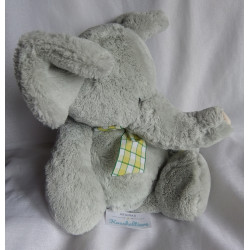 Morgenroth - Spieltier - Plüschtier - Elefant grau mit karierter Schleife - ca. 40 cm groß - Schlenker