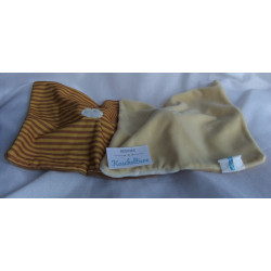 Babylove - zwei Schmusetücher - Affe braun/braun-ocker gestreift und Bär beige, hellbraun mit Honigtöpchen
