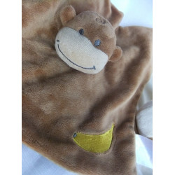 Babylove - zwei Schmusetücher - Affe braun/braun-ocker gestreift und Bär beige, hellbraun mit Honigtöpchen