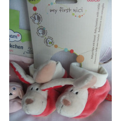 Babydream Schaf Söckchen mit Rasselgeräusch und My First Nici Plüschbabyschuhe Hase Tilli mit Rasselgeräusch