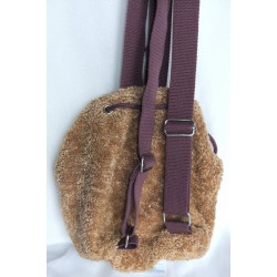 Nici - Rucksack Plüschrucksack - Elch Detlef - alte Serie - Brauntöne, lila - mit verstellbaren Tragegurte - ca. 29 cm groß
