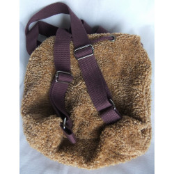 Nici - Rucksack Plüschrucksack - Elch Detlef - alte Serie - Brauntöne, lila - mit verstellbaren Tragegurte - ca. 29 cm groß