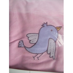 Aldi - Florett - Kuscheldecke - Nicki-Decke - Vogel - rosa, lila - ca. 70 cm x 100 cm