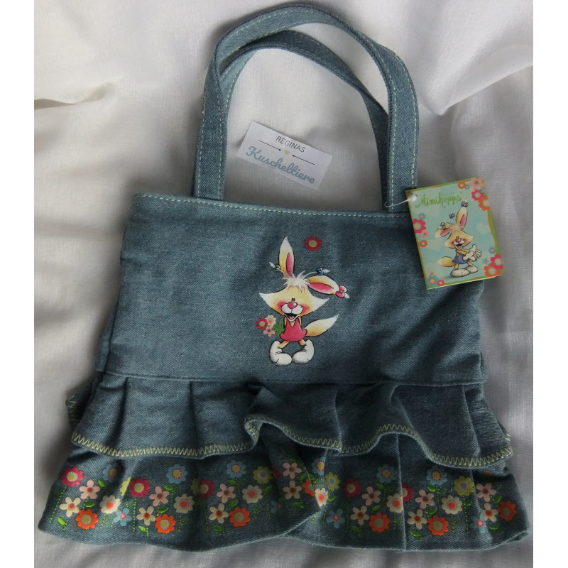 Depesche - Vintage Diddl Handtasche Rocktasche mit Applikationen Mimihopps und bunten Blümchen
