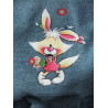 Depesche - Vintage Diddl Handtasche Rocktasche mit Applikationen Mimihopps und bunten Blümchen