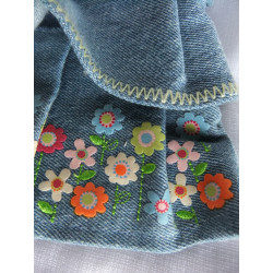 Depesche - Vintage Diddl Handtasche Rocktasche mit Applikationen Mimihopps und bunten Blümchen