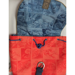 Depesche - Vintage Diddl - Rucksack Bibombl rot, blau - verstellbare Tragegurte - ca. 27 cm hoch und ca. 30 cm lang