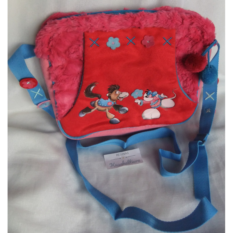 Depesche -  Vintage Diddl - Handtasche Schultertasche - Diddlina und Pferd Galupy - ca. 22 cm hoch und ca. 25 cm lang