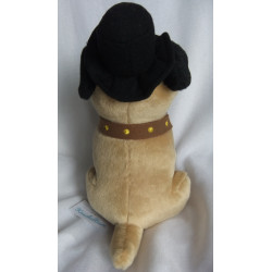Uni Toys - Plüschtier - Mops braun mit Halsband, Hut und Zigarre - ca. 28 cm hoch und ca. 25 cm lang - sitzend